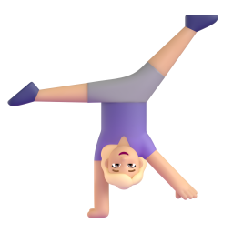 ilustracion 3d de mujer dando una voltereta