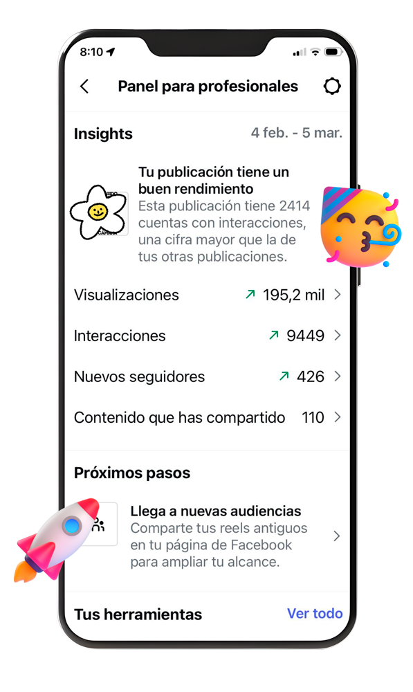 pantallazo de métricas de instagram de contenido viral